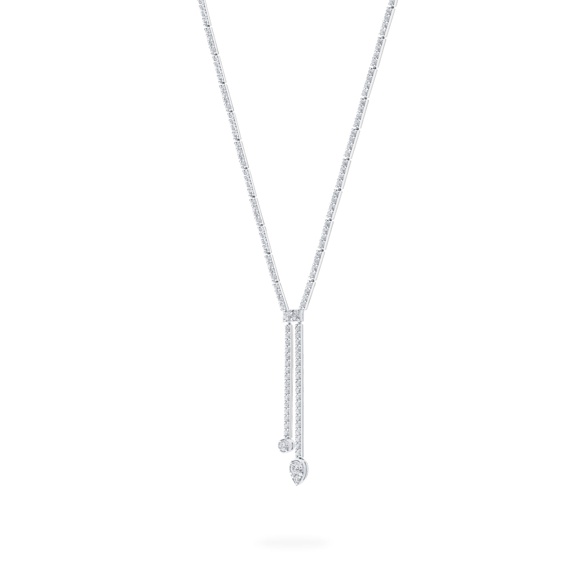 Birks Splash Diamond Lariat Necklace 18k White Gold